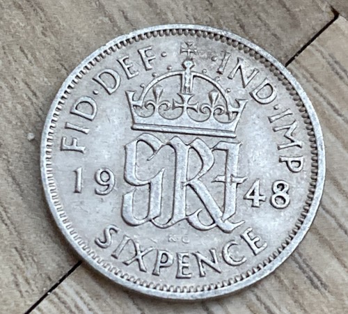 1948 british sixpence coin - british,