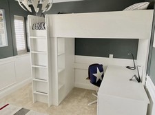 IKEA Smastad Loft Cabin Bed with Desk, Drawers, Wardrobe