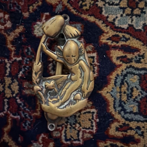 Brass imp door knocker - brass,