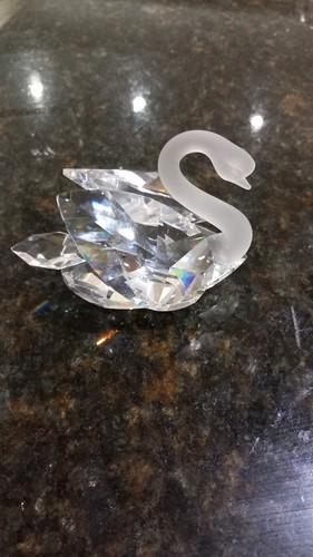 Faceted crystal swan - swan, ornament