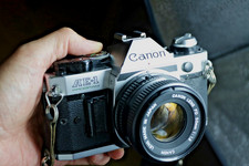 Canon AE-1 Program SLR 35mm Camera Black Color Working +FD 50mm Prim Lens