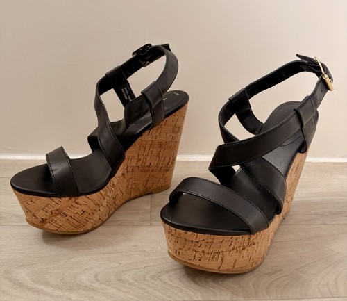 New look black strappy - black,