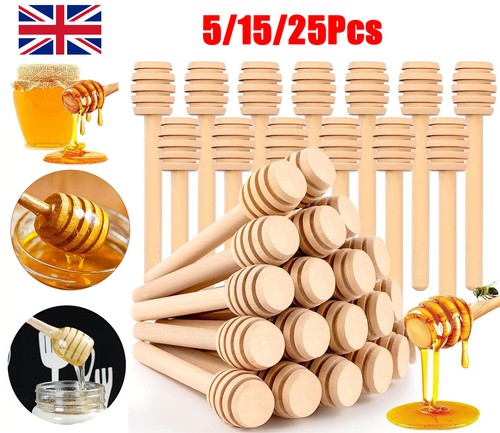 25x wooden honey dipper - wooden,