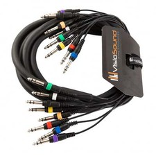 8-Way 3m 6.35mm 1/4" Stereo Jack / Balanced Jack Loom / Patch Multicore Cable