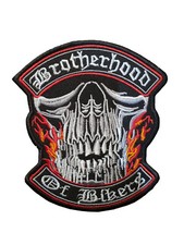 Brotherhood of Bikers, Skull Design Patches - Embroidered Motorcycle/Biker Patch