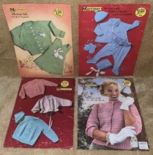 4 VINTAGE MARRINERS KNITTING PATTERNS 157 #271 #425 #535 BABY CHILDRENS CLOTHES