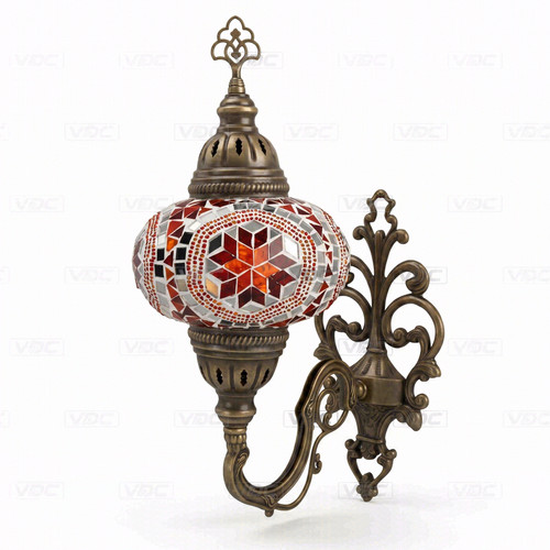 Red turkish mosaic wall - red,