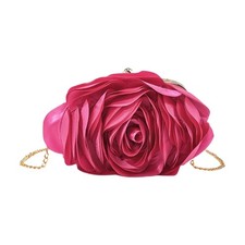 Fashion Rose Satins Clutch Bag