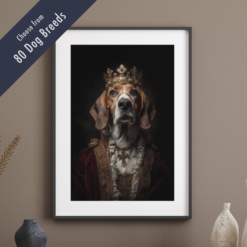 Royal dog portrait print - royal, –