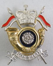 Military Gilt Enamel Silvered Badge King's Own Yorkshire (LI) Yeomanry Firmin af