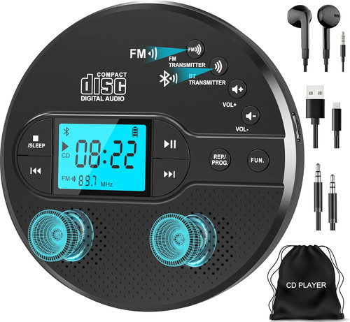 Portable player with - cd,