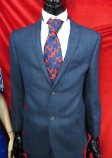 Fellini exclusive of Slaters tailored  Navy feint check jacket Size 42