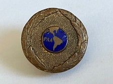 Vintage Original Pan Am Airways PAA Flight Crew Screw Back Enamel Hat Badge RARE