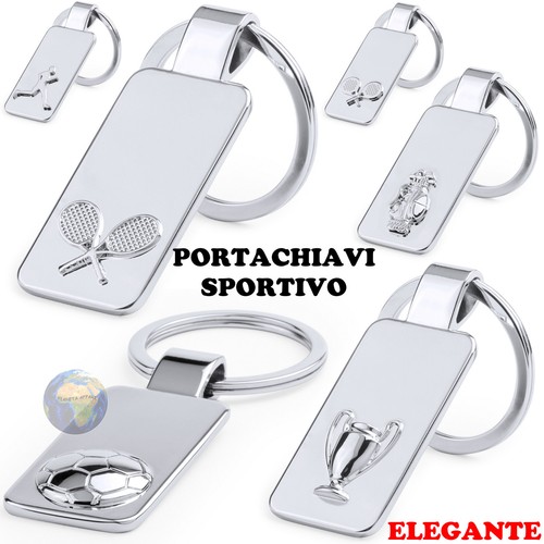Metal keychain silver tennis - keychain,
