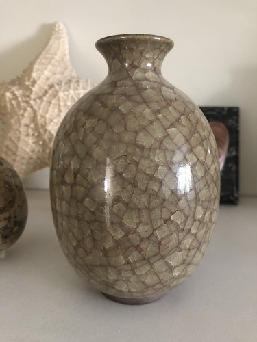 Celadon sake bottle toshio - sake,