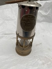 Vintage Collectable Brass & Steel Miners Mining Lamp - Eccles 1A