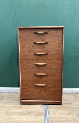 Mid century teak tallboy - mid, chest