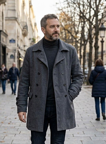 Men grey polyester double - grey,