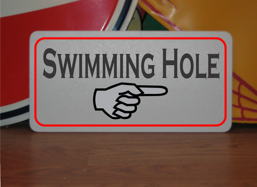 Swimming hole metal sign - metal,