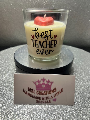 Handmade teacher candle - handmade💜teacher,