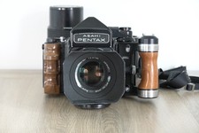 Pentax 6x7 Medium Format Film Camera With 105mm f2.4 Lens MLU , wooden handles 