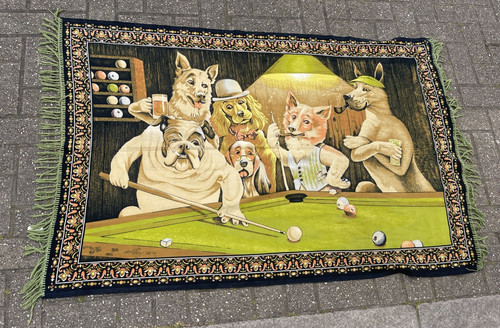Vintage 90s dogs playing pool - 90s,
