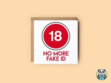 18th Birthday Card, 18, No