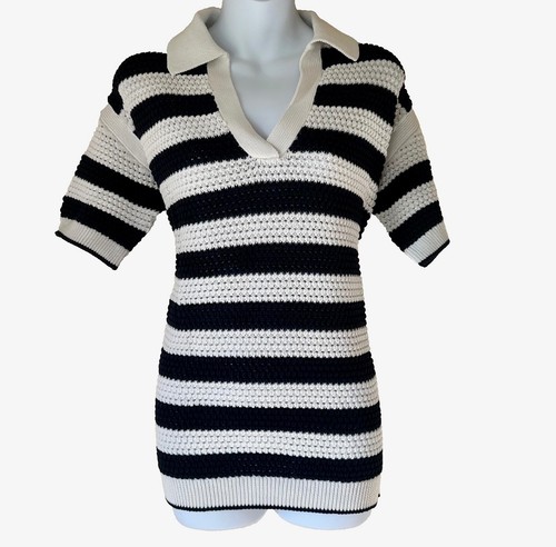 Striped knit polo shirt - m&s,