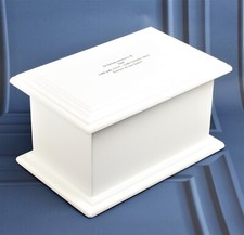 MDF Wood Cremation Ashes White