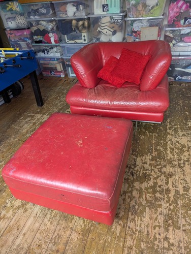 Large red leather - leather, with