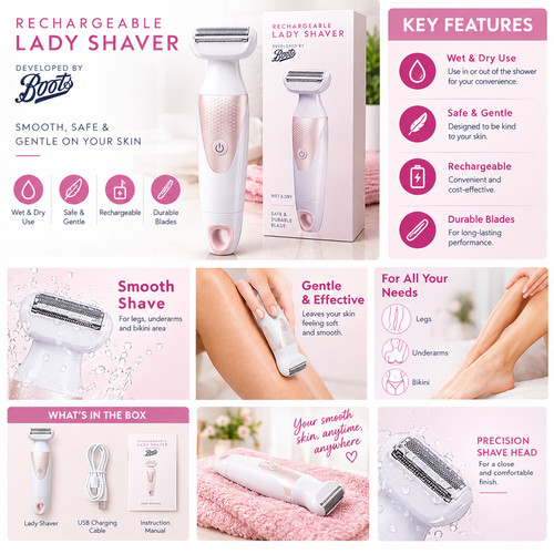 Boots rechargeable lady shaver - lady,
