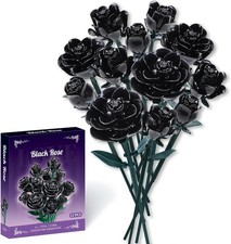 12 Piece Black Roses Flower