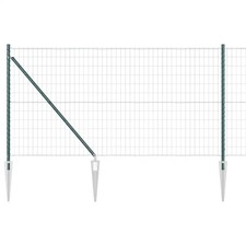 Fence with Posts Steel Fence Panels Outdoor Barrier Terrace Fencing  vidaXL
