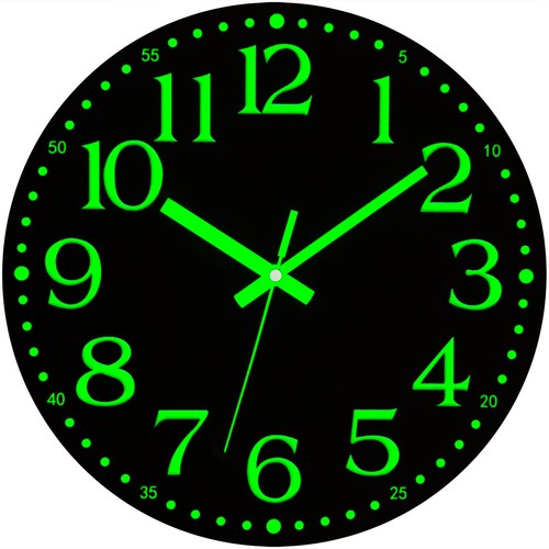 Wall clock large luminous - 12'',