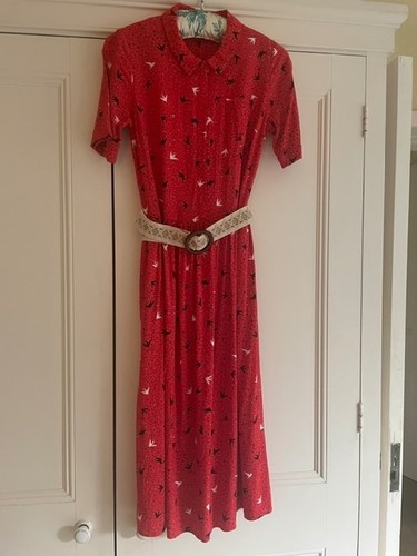 Hush red pattern - summer, midi