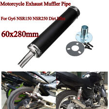 60x280mm Motorcycle Exhaust Muffler Pipe For Gy6 NSR150 NSR250 Dirt Bike New