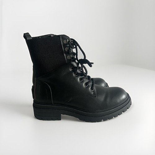 Black chunky lace up round - f&f,