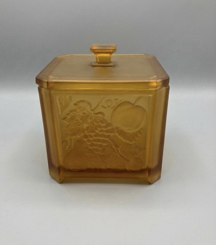 Sowerby amber art deco pressed - art,