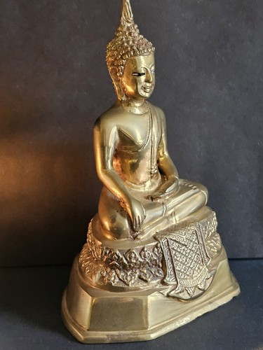Antique brass thai buddha - thai,