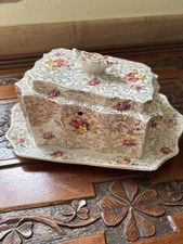 James Kent Ltd, Vintage Butter Dish in the "Pearl Delight" chintz pattern