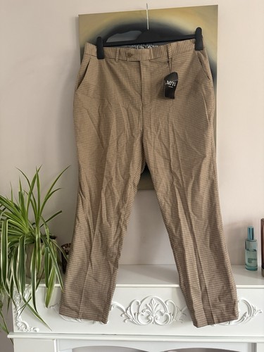 Boohooman men brown check - brown,