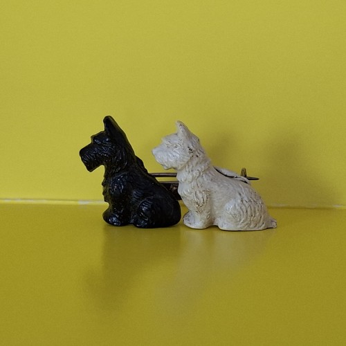 Vintage black scottie white - black,