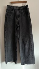 Zara Women's Wide-Leg Jeans Black Wash Size 10