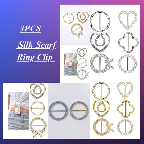 Women silk scarf - scarf, ring