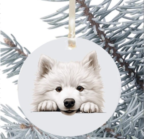 Samoyed dog hanging bauble - samoyed,