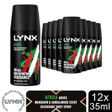 12 Pack Lynx Deodorant Body Spray, Africa, 35ml