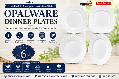 White opalware dinner - opalware,