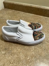 NEW Vans Classic Slip-On (Big Reveal) True White/Paisley Mens Size 4.5/6W