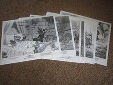 ORIGINAL SET of 6 B&W ROBIN