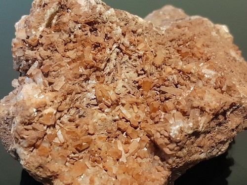 Red calcite crystals and - red,